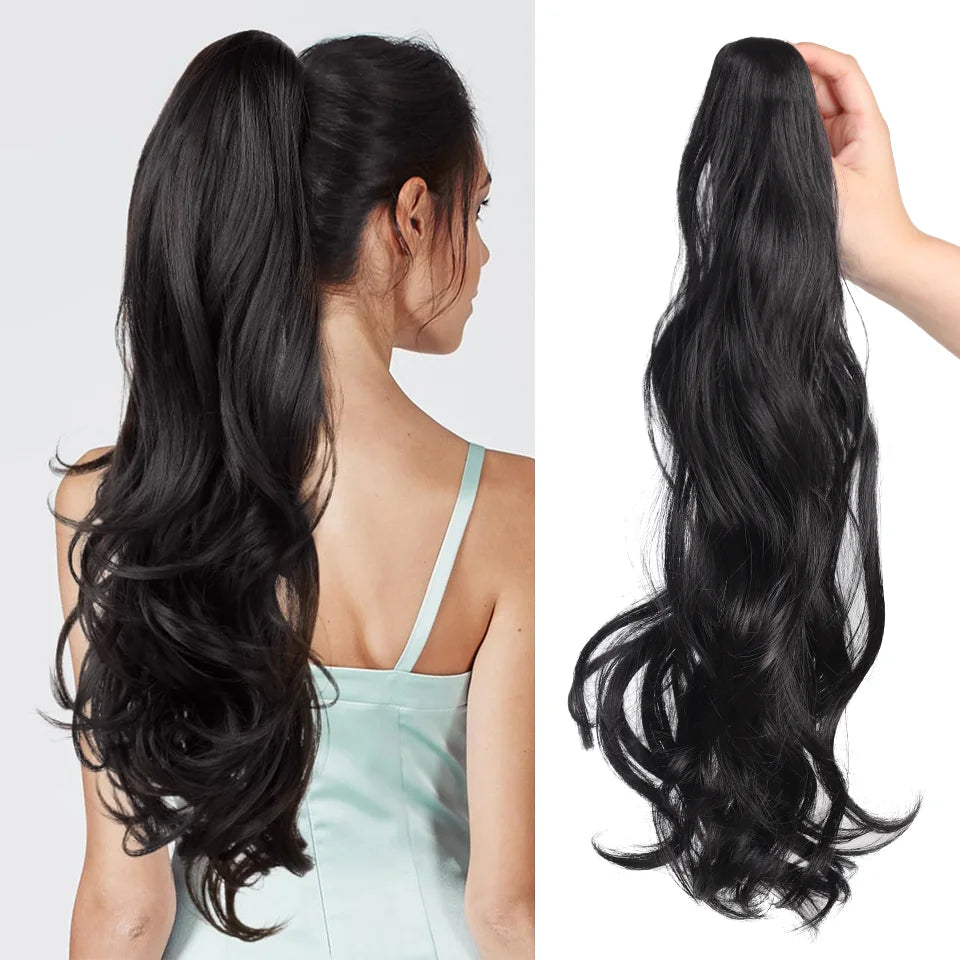 18 Inch Wavy Ponytail Hair Extension Clip-In Hairpiece - 1
