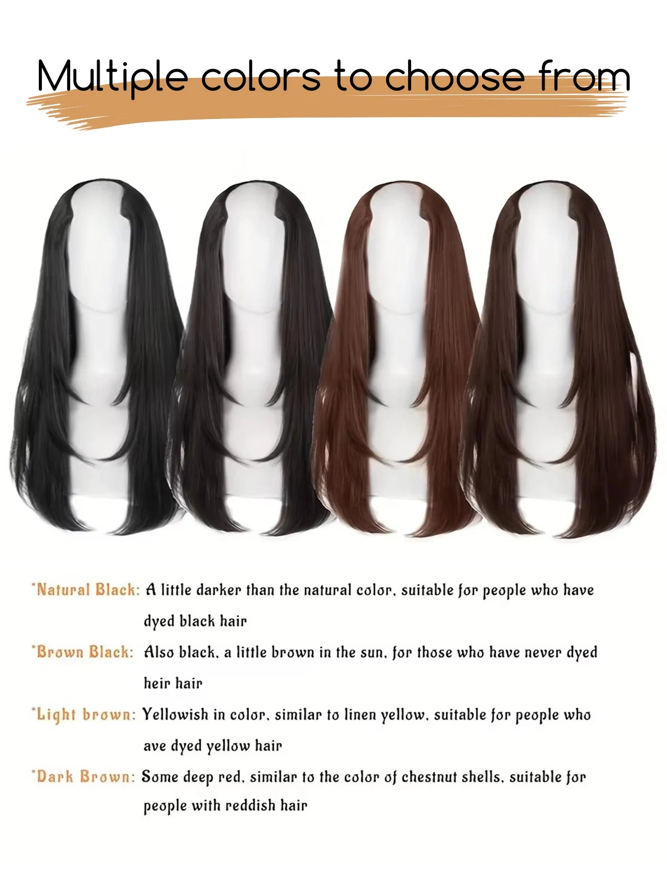 V-Shaped Straight Clip-In Hair Extensions for Instant Length - 2