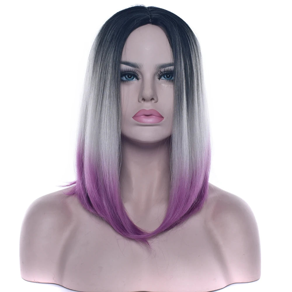 Short Ombre Bob Wig for Daily Wear and Cosplay