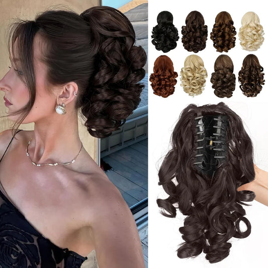 12 Inch Curly Claw Clip Ponytail Hair Extension for Women
