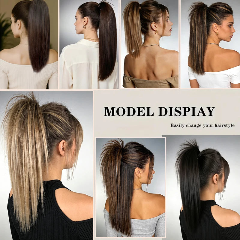 14-Inch Straight Claw Clip Ponytail Extension