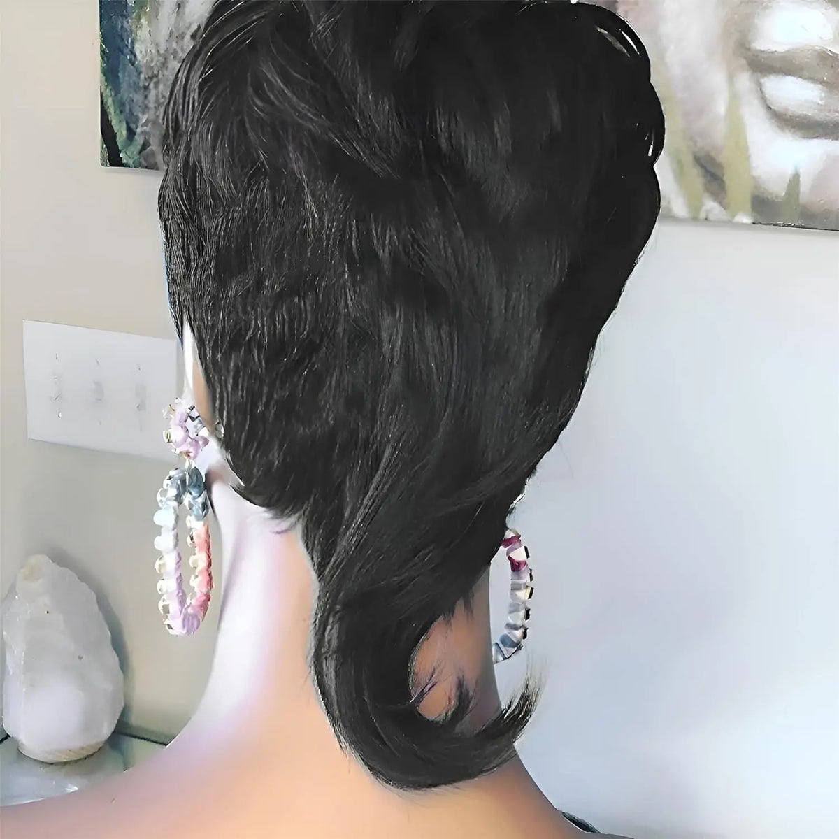 Short Curly Mullet Pixie Cut Wig for Women