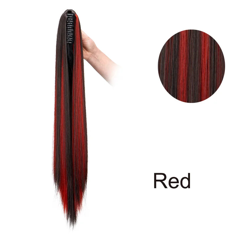 24-Inch Highlighted Claw Clip Ponytail Extension