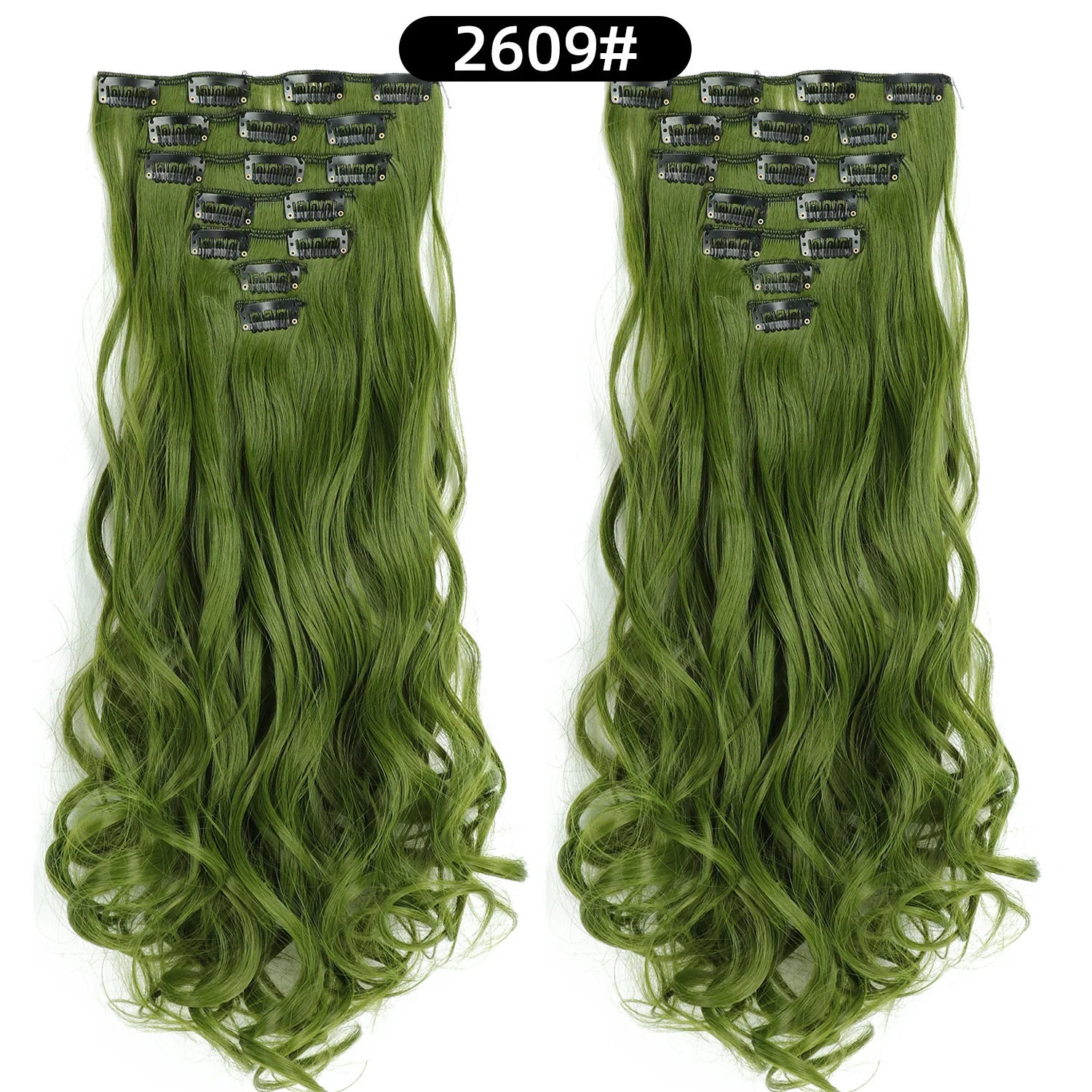 22 Inch Deep Wave Clip-In Hair Extensions Full Head Set - 42