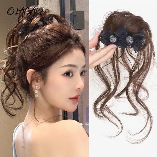 Curly Bow Hair Bun Claw Clip for Instant Volume