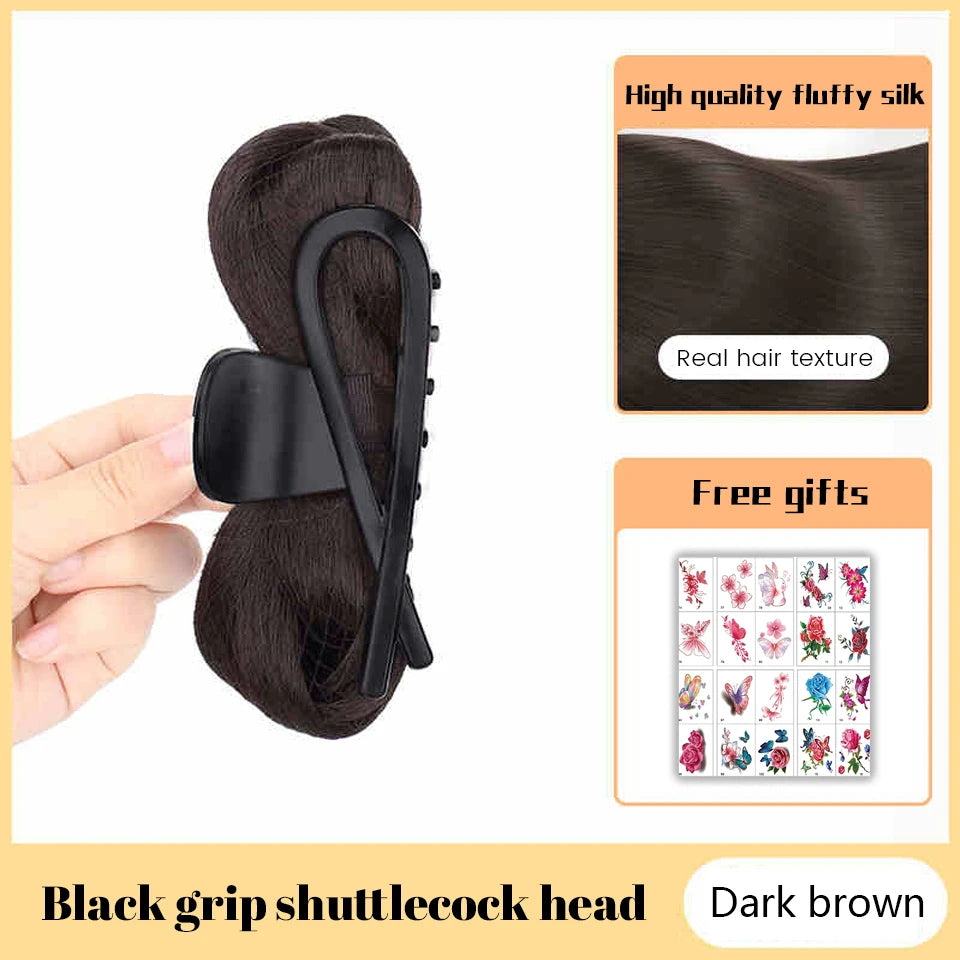 Synthetic Flower Bud Hair Bun Extension with Claw Clip - 26