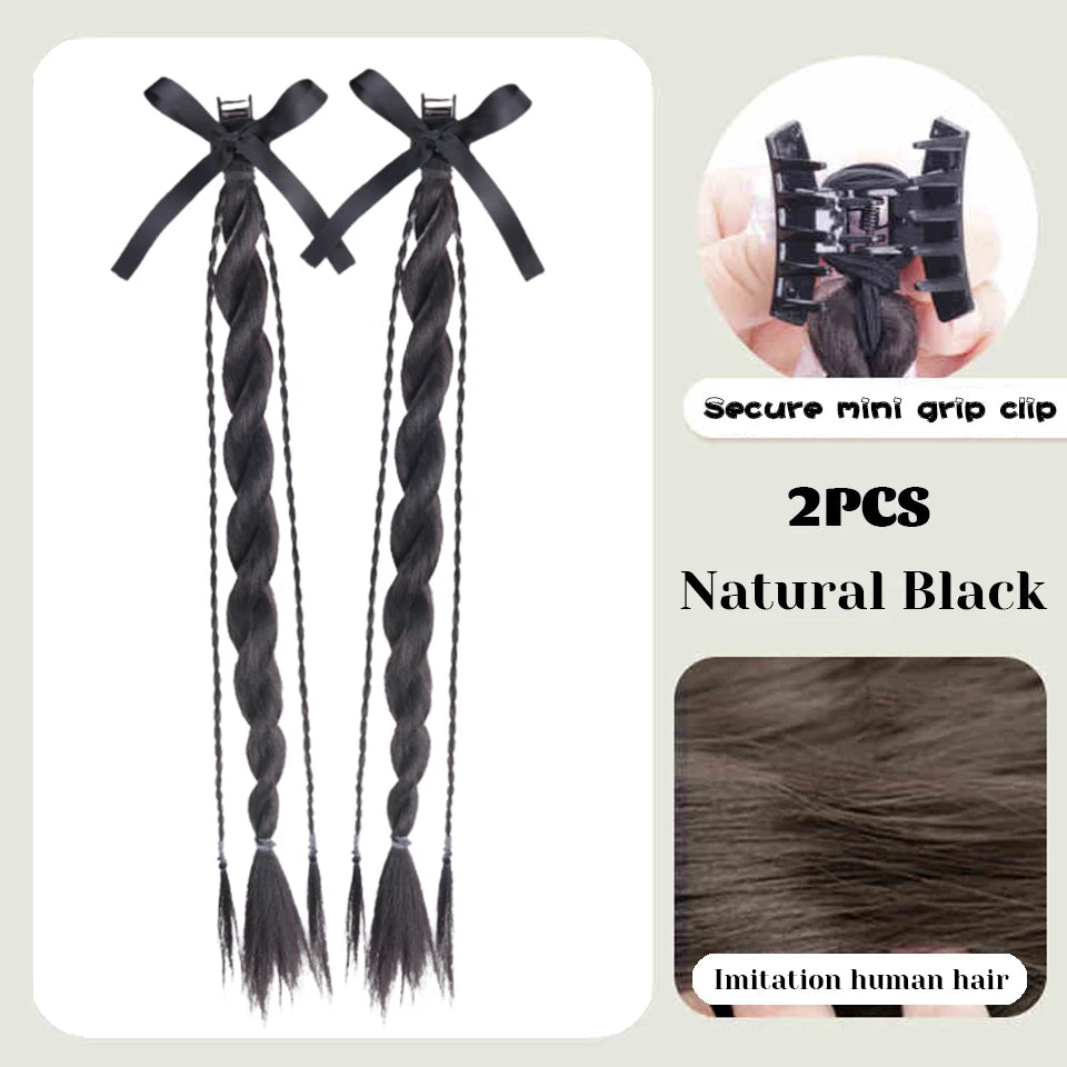 Long Claw Clip-On Braid Ponytail Hair Extension for Daily Styling - 15