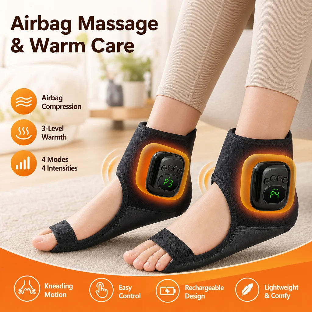 Wireless Heated Air Compression Ankle Massager for Pain Relief