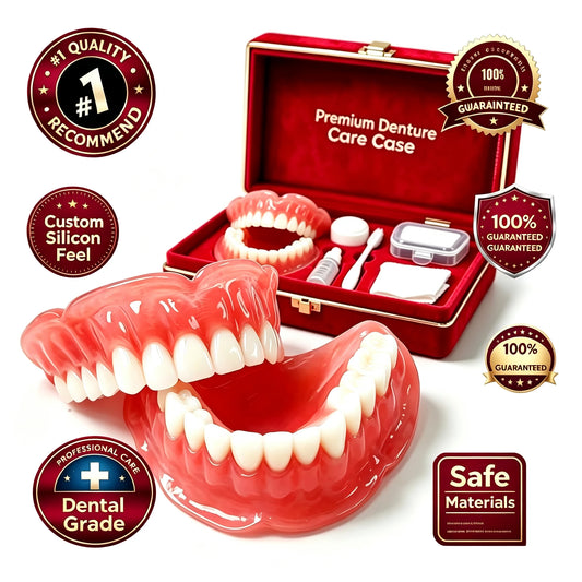 Comfortable Silicone Denture Set with Storage and Cleaning Kit