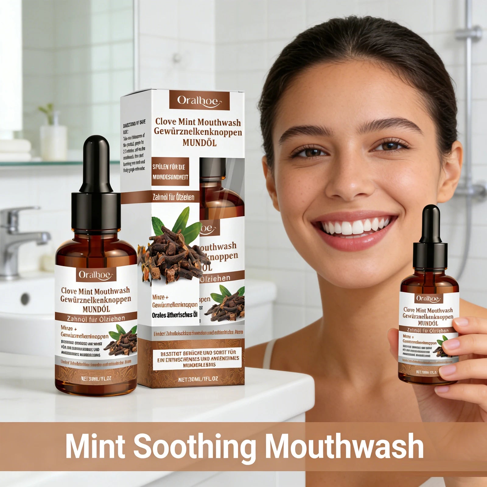 Clove Mint Mouthwash for Teeth Whitening and Fresh Breath - 15