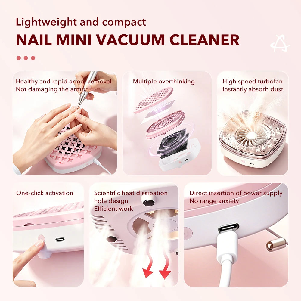 Powerful Portable Nail Dust Collector for Professional Salon Manicures