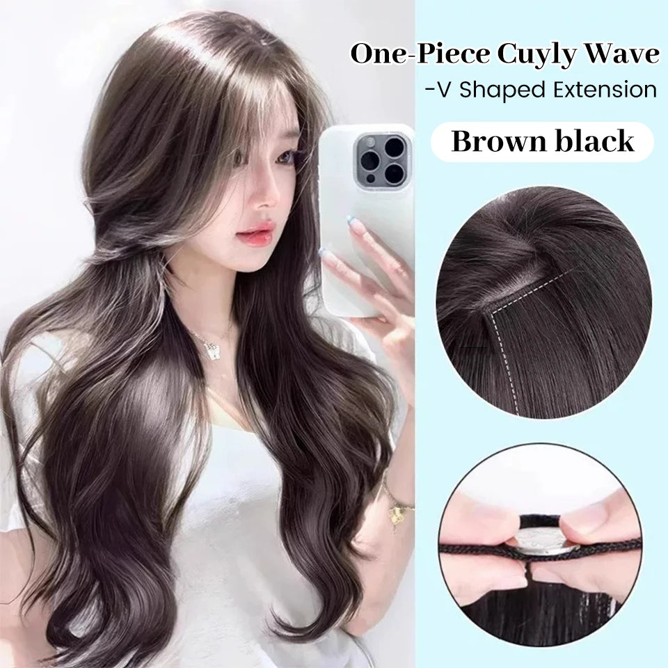 20-Inch Wavy V-Shape Clip-In Hair Extensions - 17