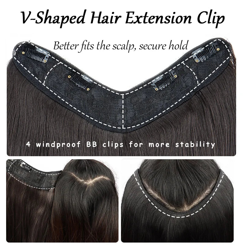Long Straight Layered Clip-in Hair Extension for Women