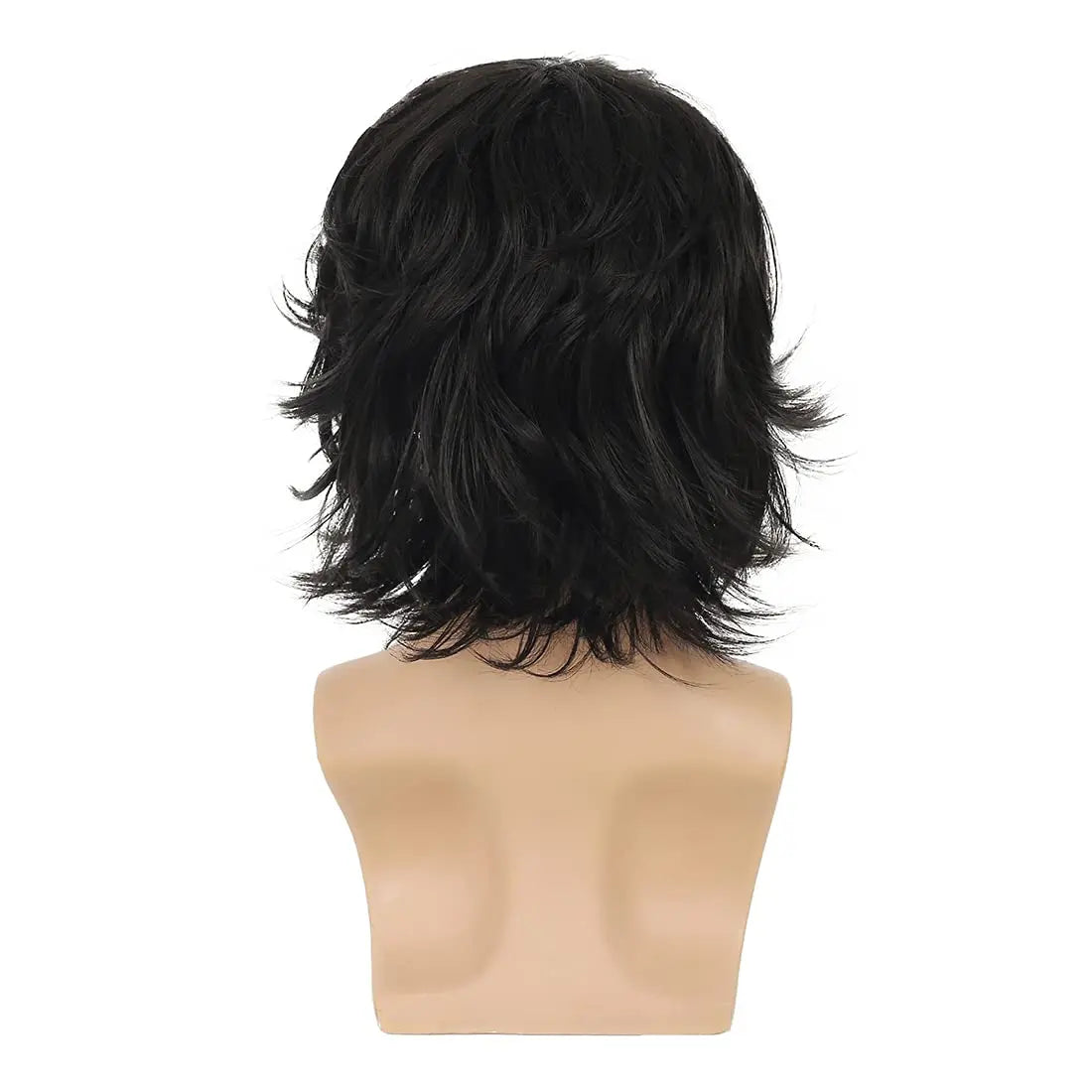 Short Layered Natural Curly Wig for Men - 4