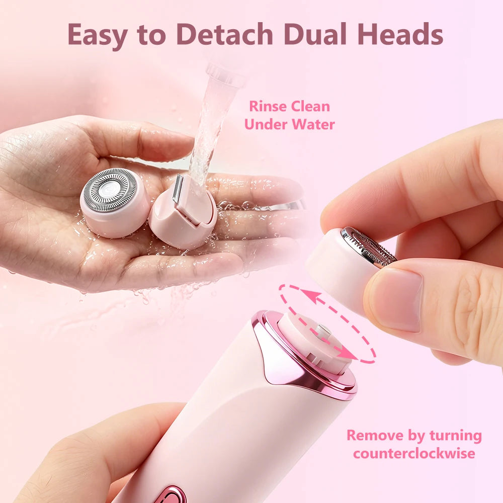 Dual-Head Painless Electric Body and Bikini Hair Trimmer for Women - 12