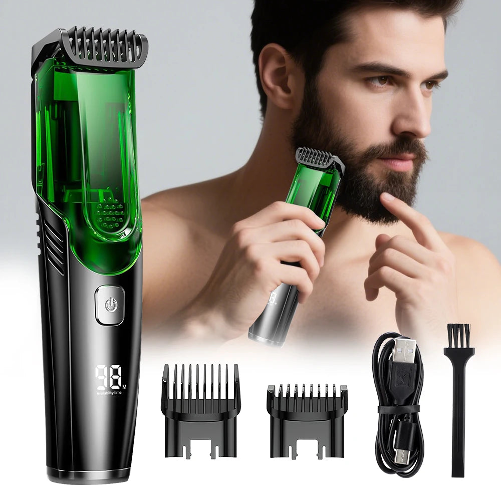 Cordless Vacuum Beard Trimmer for Precise Grooming and Clean Shaving - 7