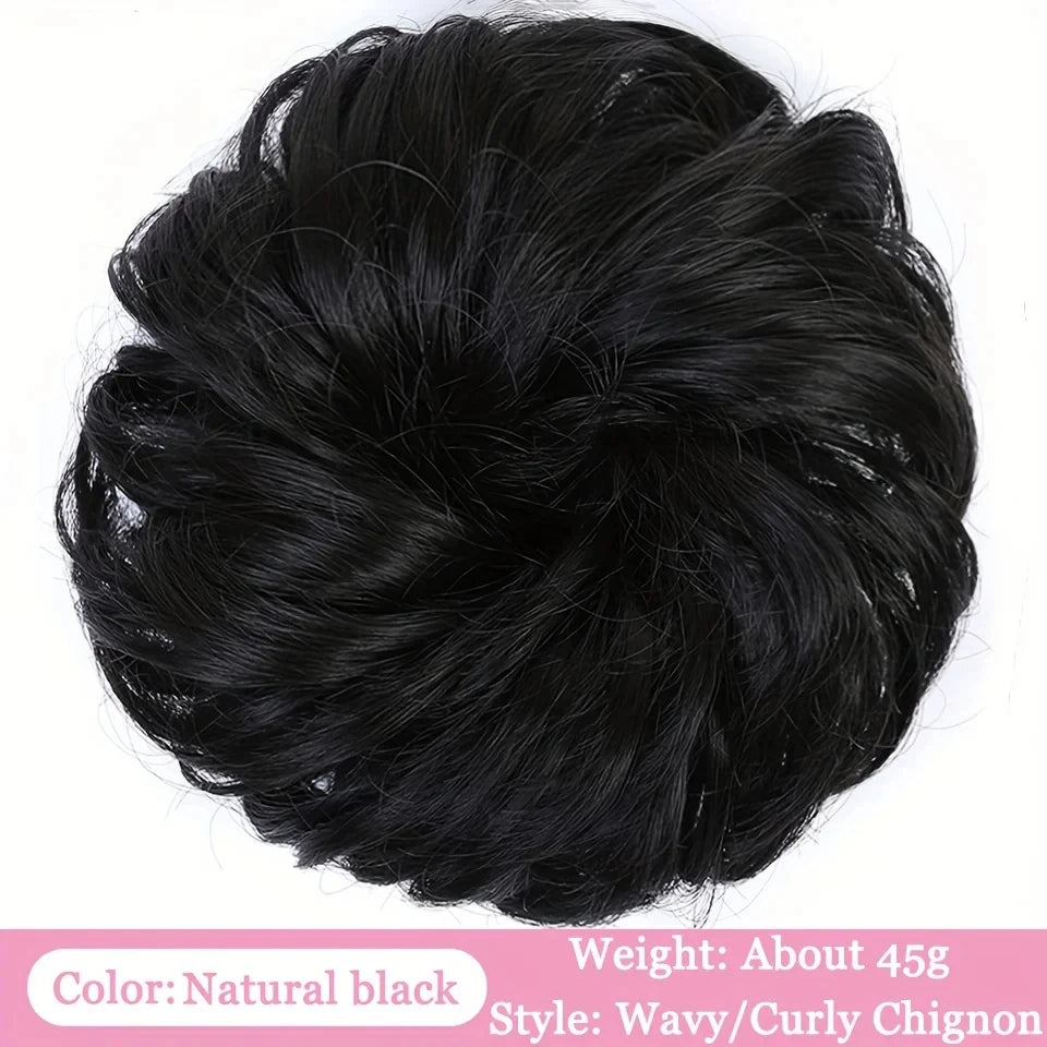 Messy Curly Hair Bun Scrunchie for Easy Updos - 31