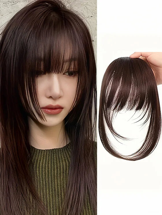 Clip-In Wispy Fringe Bangs with Sideburns for Natural Hair Transformation - 13