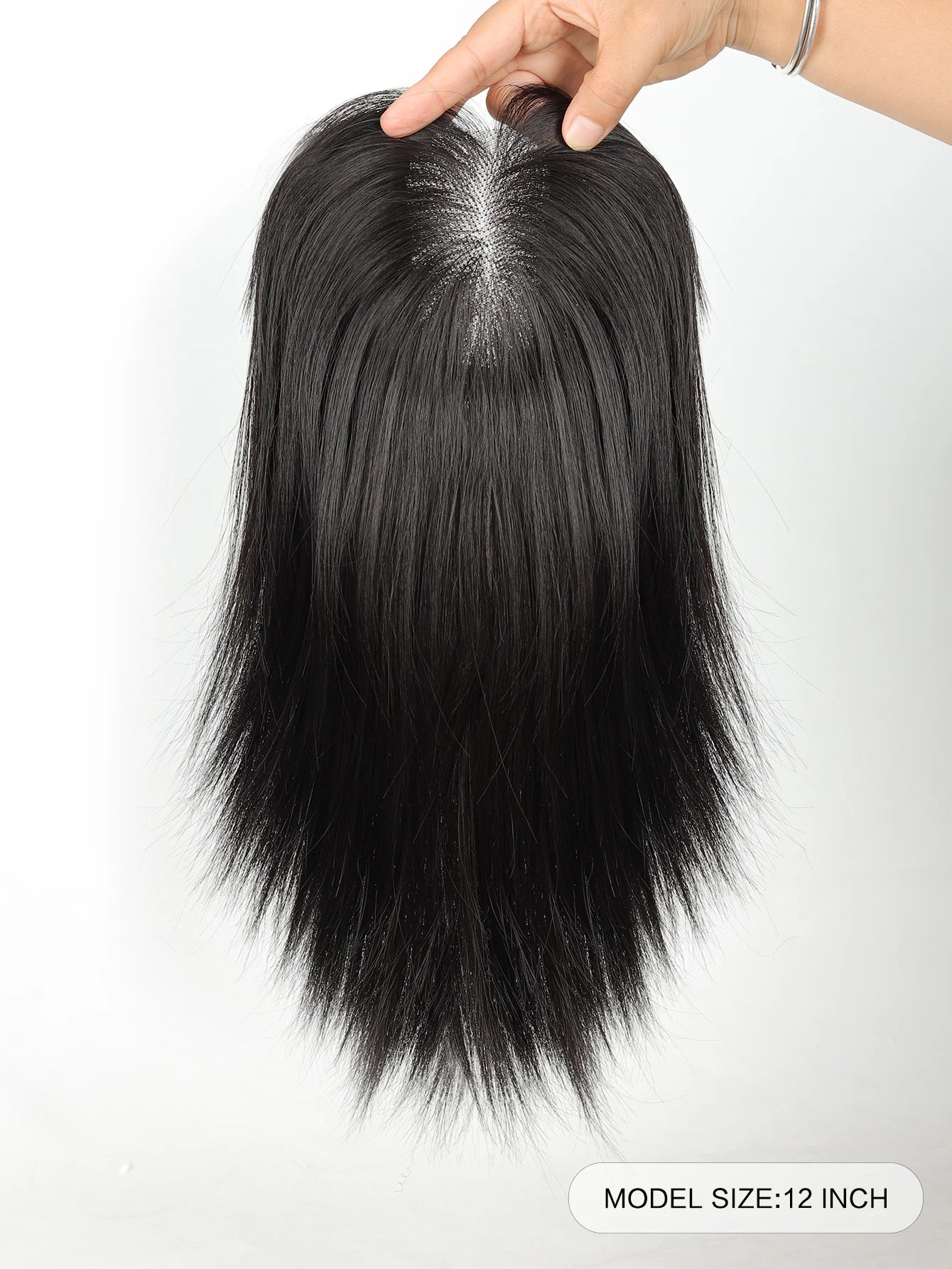 Natural Synthetic Hair Topper with Bangs for Women - 8