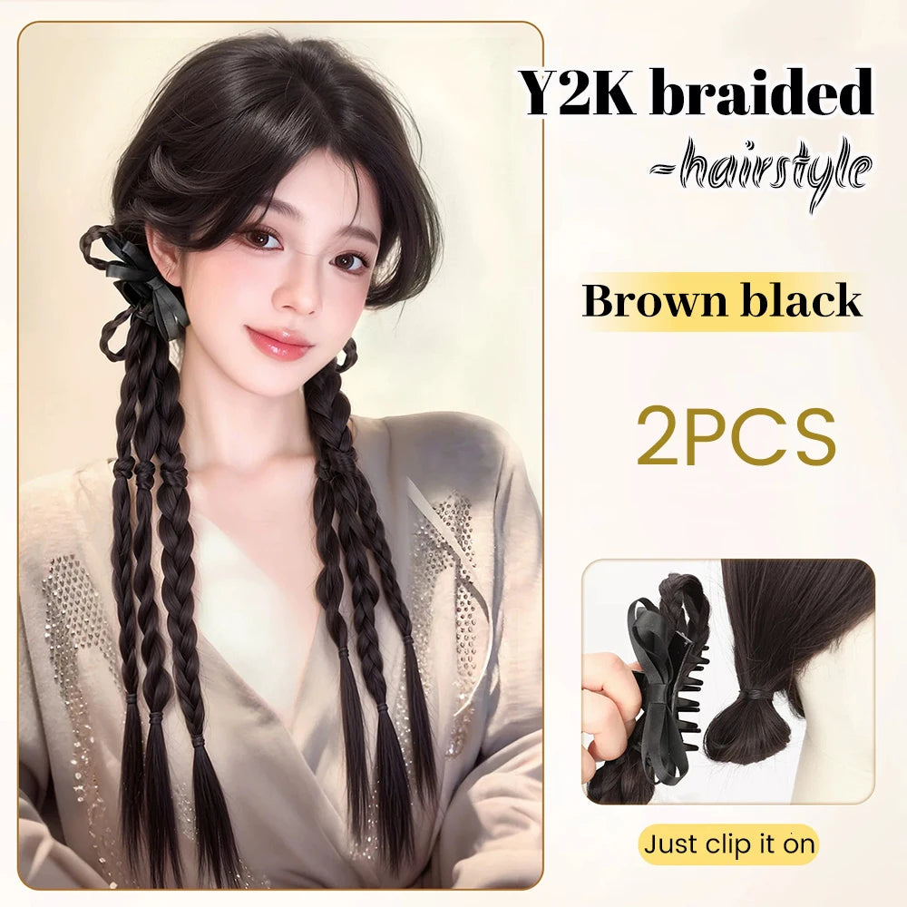 Long Claw Clip-On Braid Ponytail Hair Extension for Daily Styling