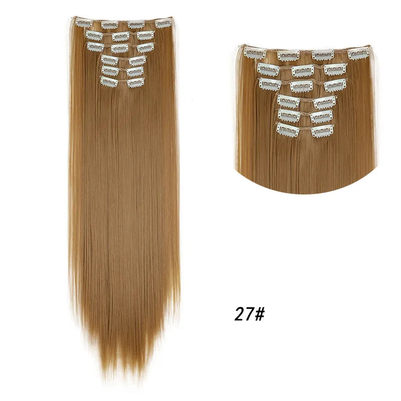 Long Curly Clip-In Hair Extensions for Instant Volume and Length - 24
