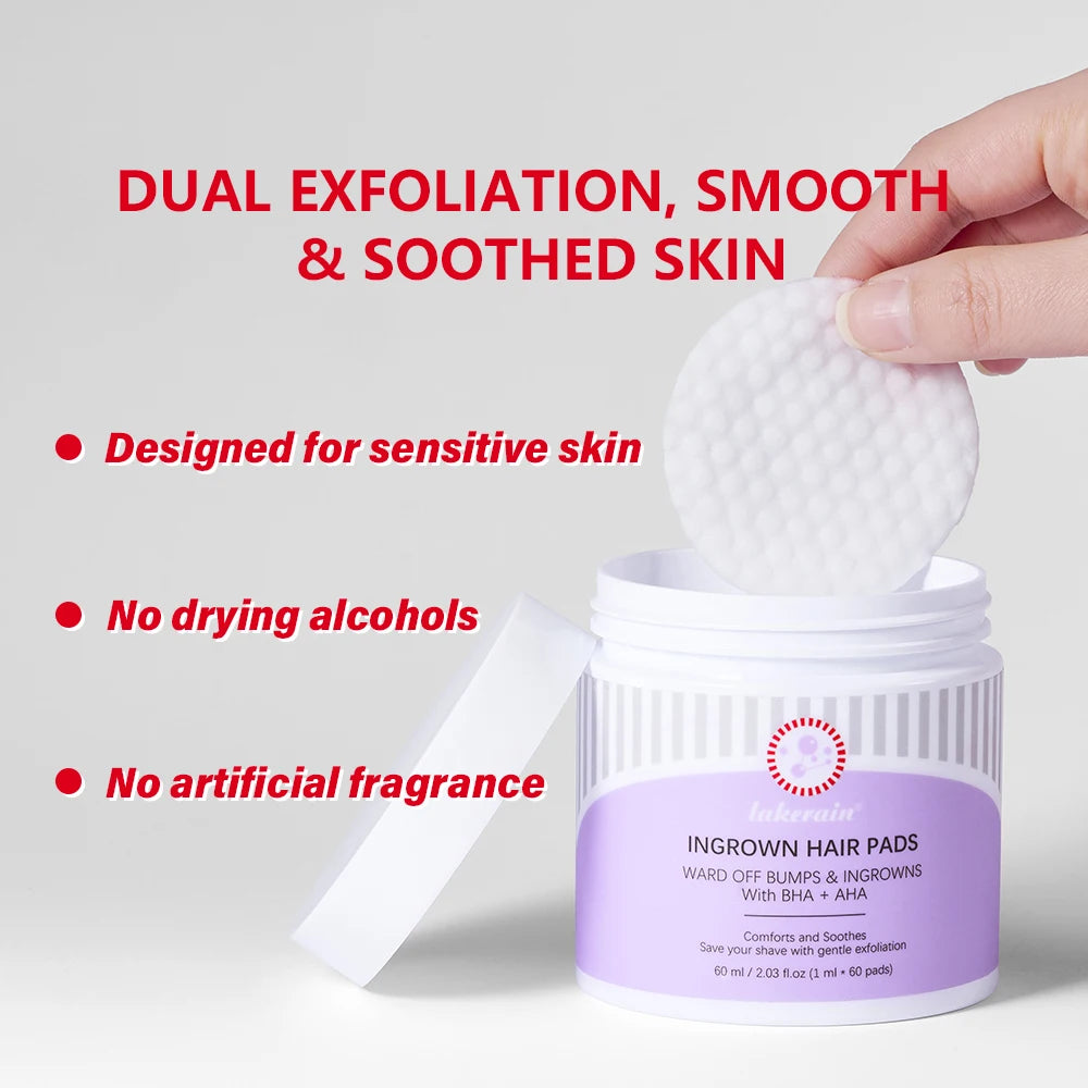 Exfoliating Ingrown Hair Treatment Pads for Razor Bumps and Irritation - 8
