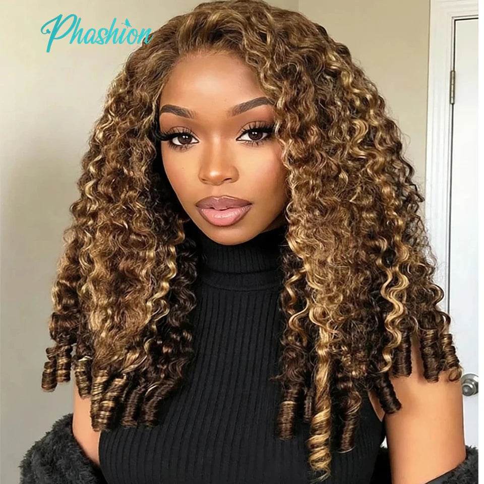 Burmese Curly Highlight Human Hair Bundles - 16