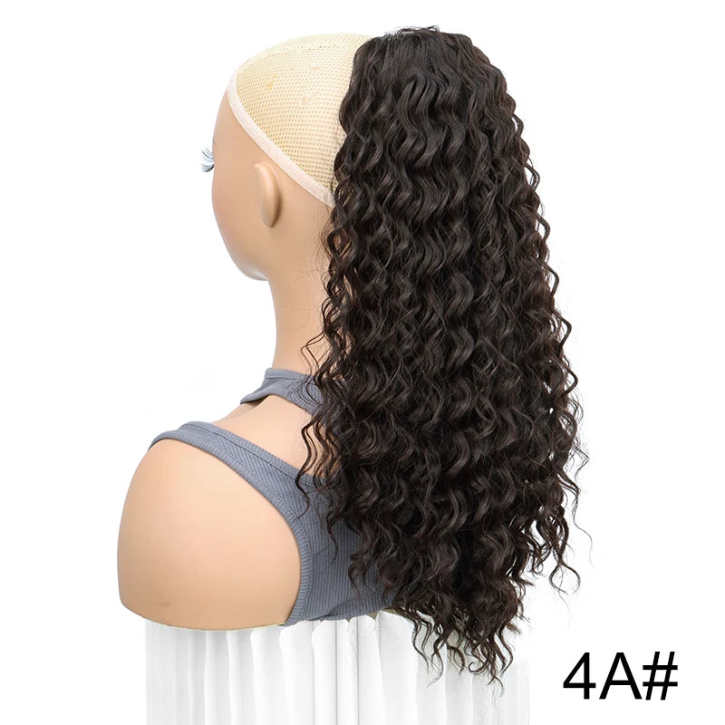 18-Inch Kinky Curly Drawstring Ponytail Hair Extension