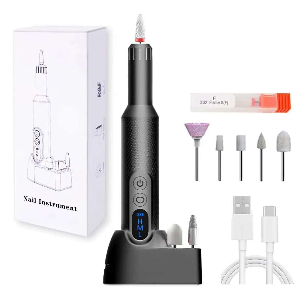 Cordless Electric Nail Drill Set for Salon-Quality Manicures and Pedicures - 20
