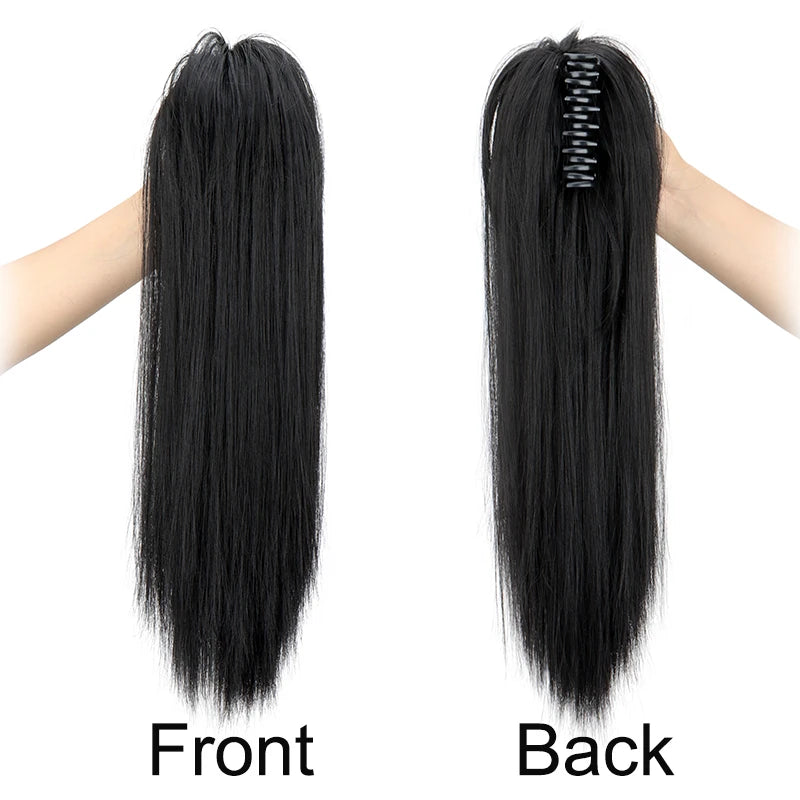 18-Inch Straight Claw Clip Ponytail Extension for Instant Volume - 3