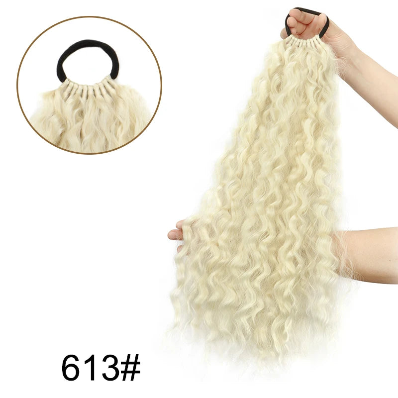 Wavy Curly Synthetic Long Ponytail Hair Extension for Daily Styling