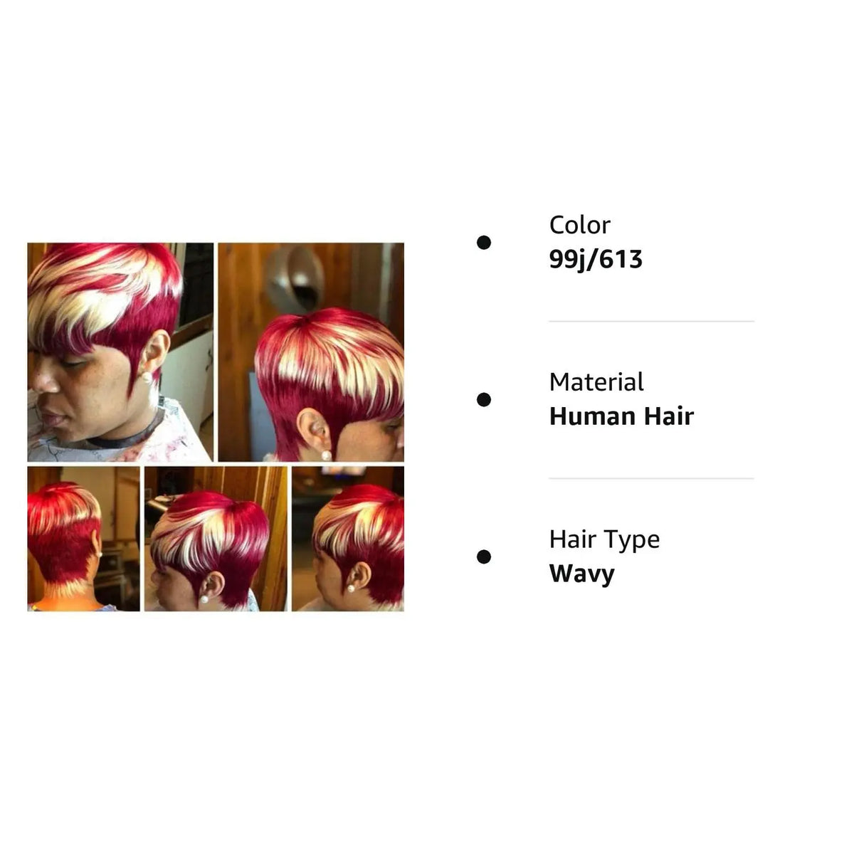 Short Wavy Pixie Cut Wig for Daily Wear