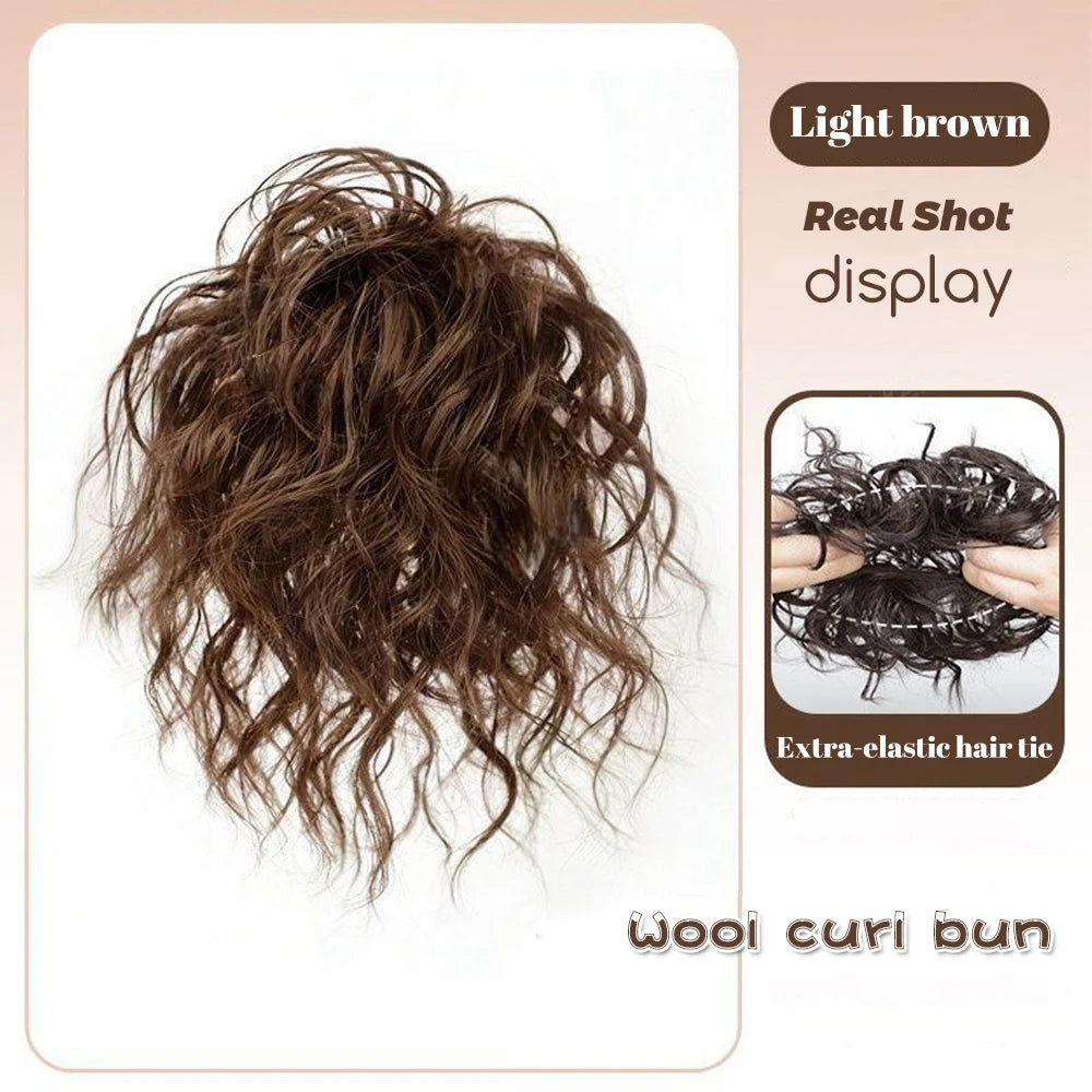 Wavy Curly Synthetic Hair Bun Extension for Daily and Party Styling - 14