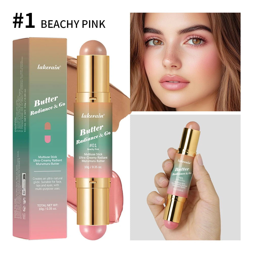 Double-Ended Cream Bronzer and Blush Stick for Face and Lips - 24