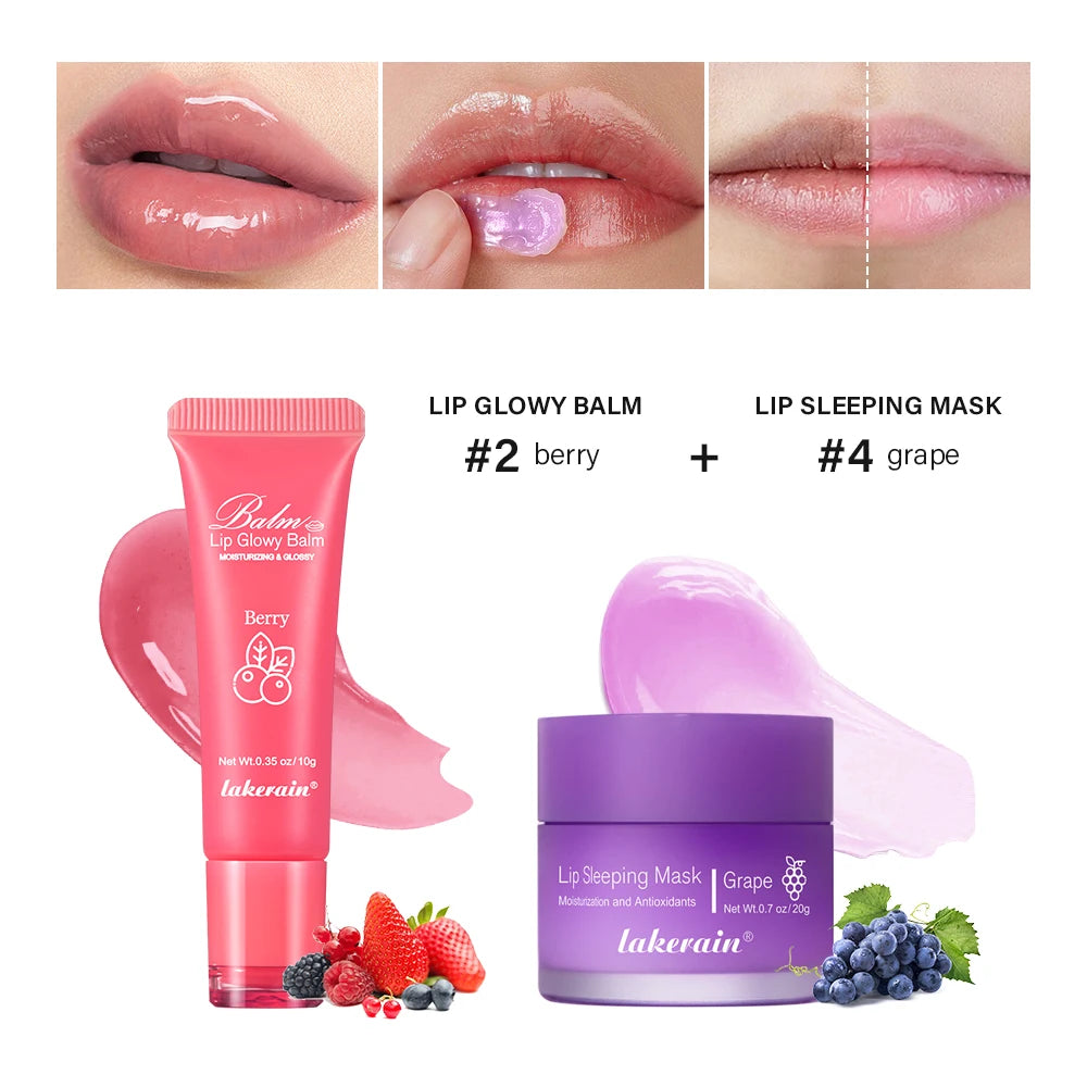Hydrating Lip Repair Balm and Overnight Recovery Sleeping Mask Set