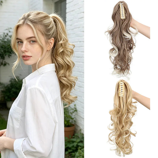 16-Inch Curly Wavy Claw Clip Ponytail Hair Extension
