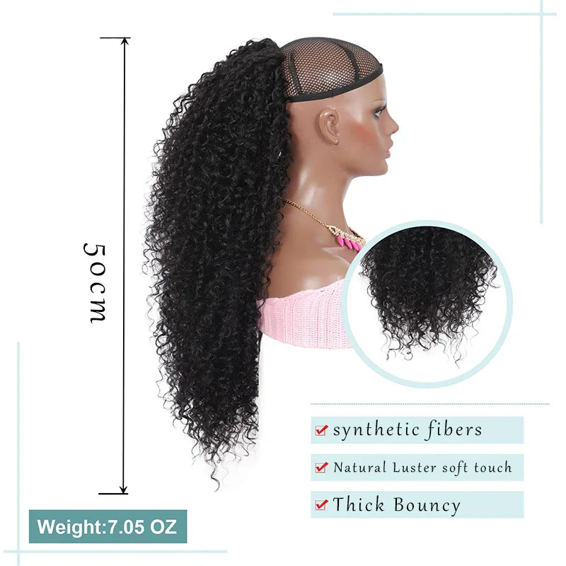 Afro Kinky Curly Drawstring Ponytail Extension