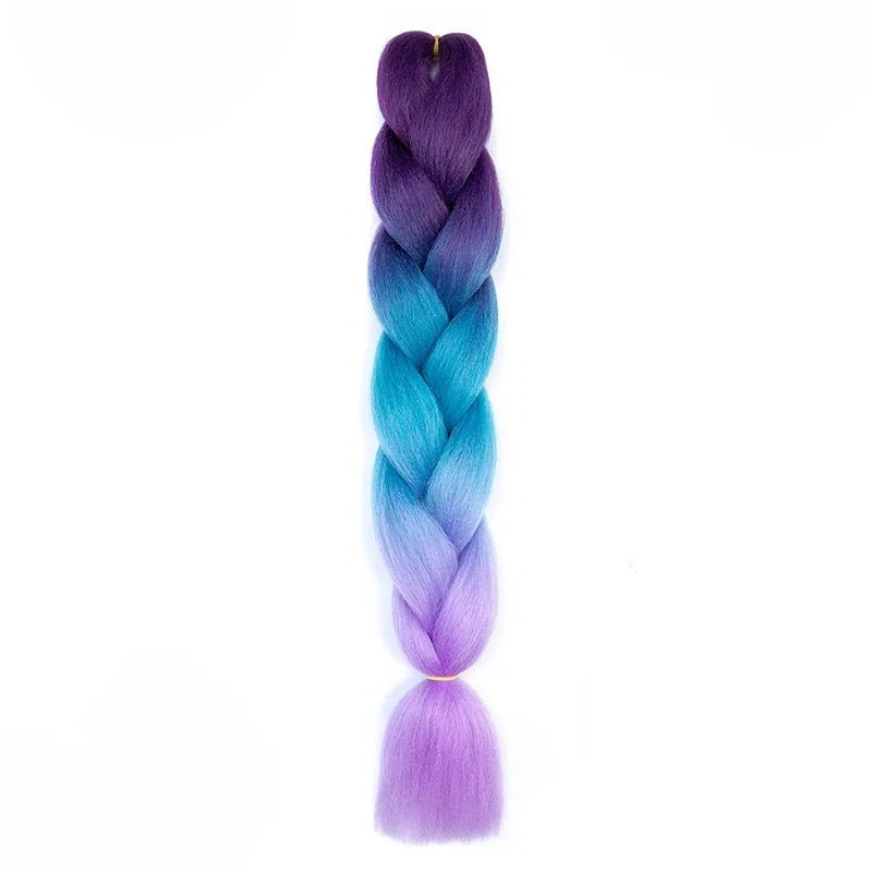 24-Inch Colorful Synthetic Jumbo Braiding Hair Extensions