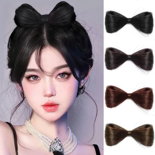 Synthetic Hair Bow Claw Clip Updo Hairpiece