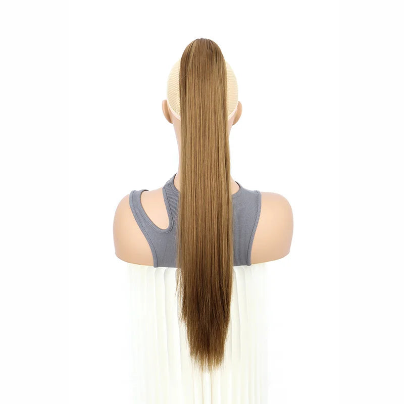 24-Inch Long Straight Claw Clip-On Ponytail Hair Extension - 12