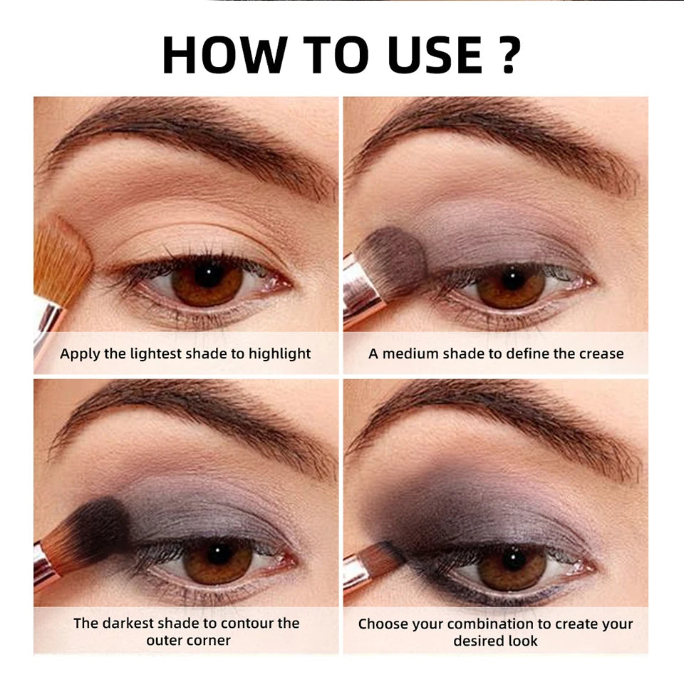 6-Color Matte Eyeshadow Palette with Professional Brush Set
