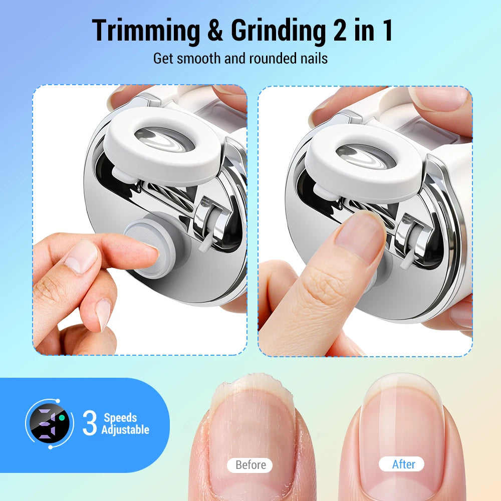Automatic Electric Nail Clipper with LED Magnifier for Seniors and Adults - 5