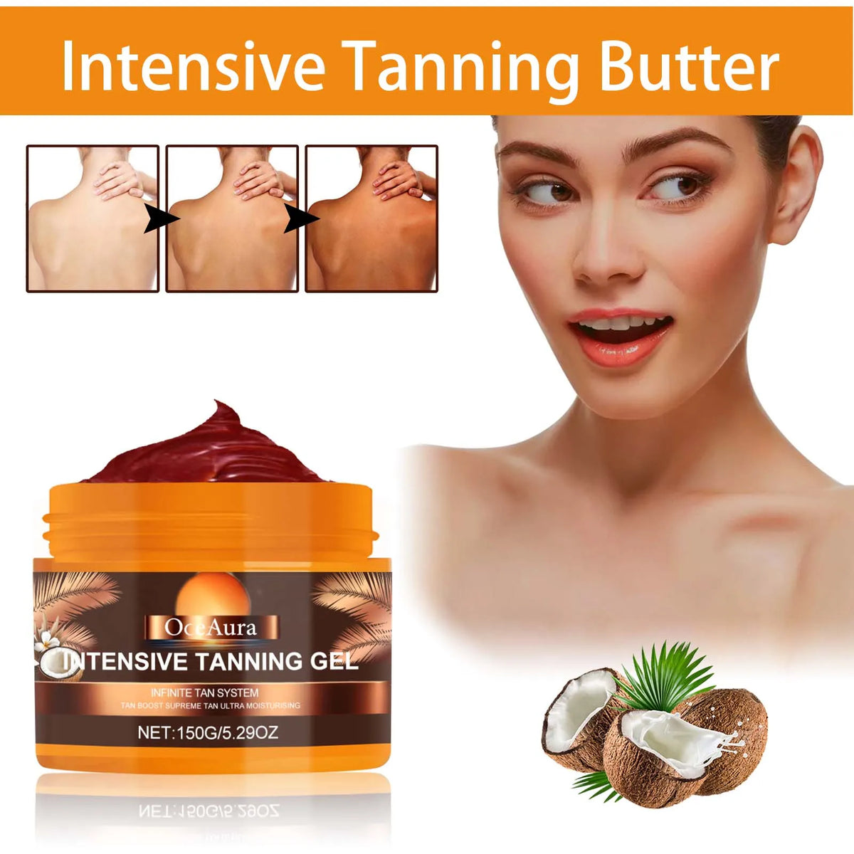 Intensive Tanning Gel for Natural Long Lasting Dark Skin Glow