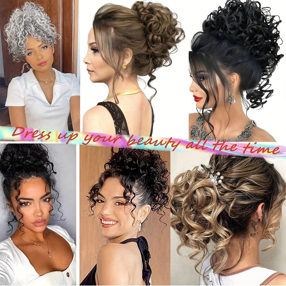 Curly Messy Bun Hair Extension with Drawstring for Instant Volume - 10