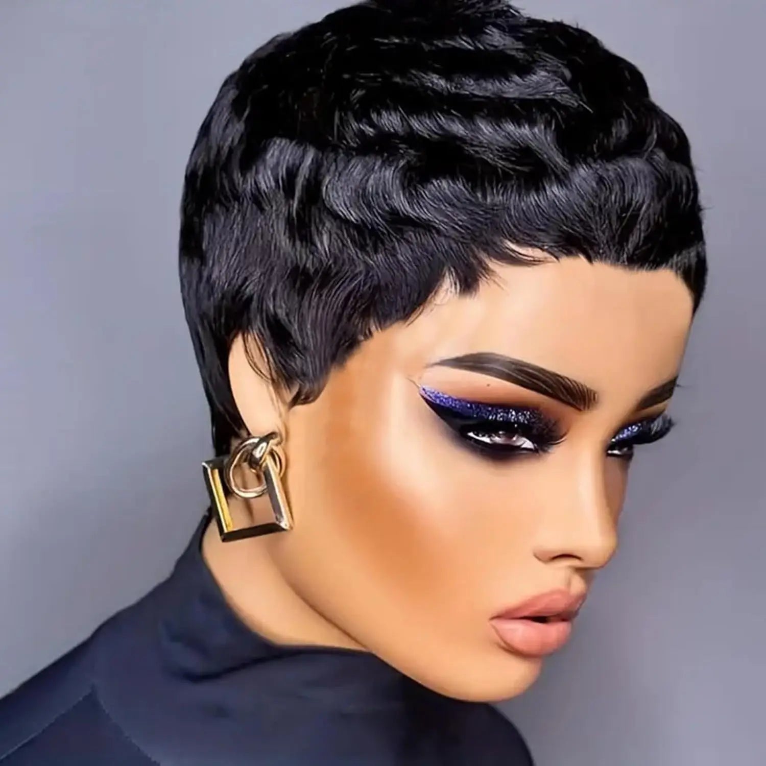 Short Curly Pixie Cut Synthetic Wig for Daily Wear - 4