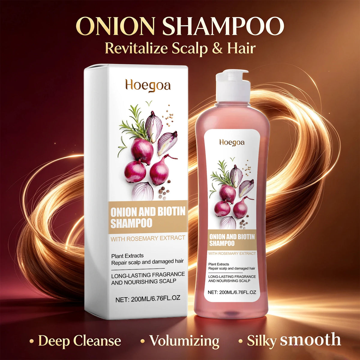 Onion and Biotin Shampoo for Hair Growth and Scalp Repair