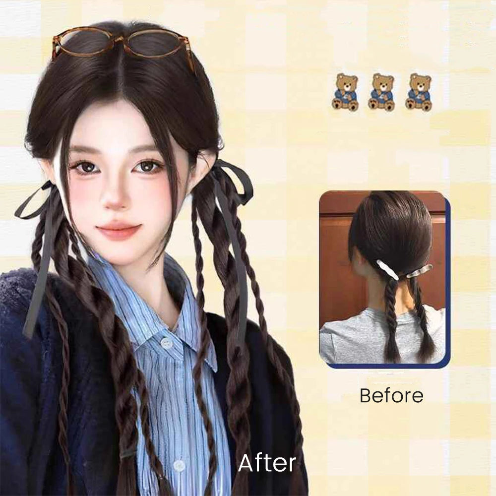 Synthetic Bow Ponytail Twist Braid Hair Clip