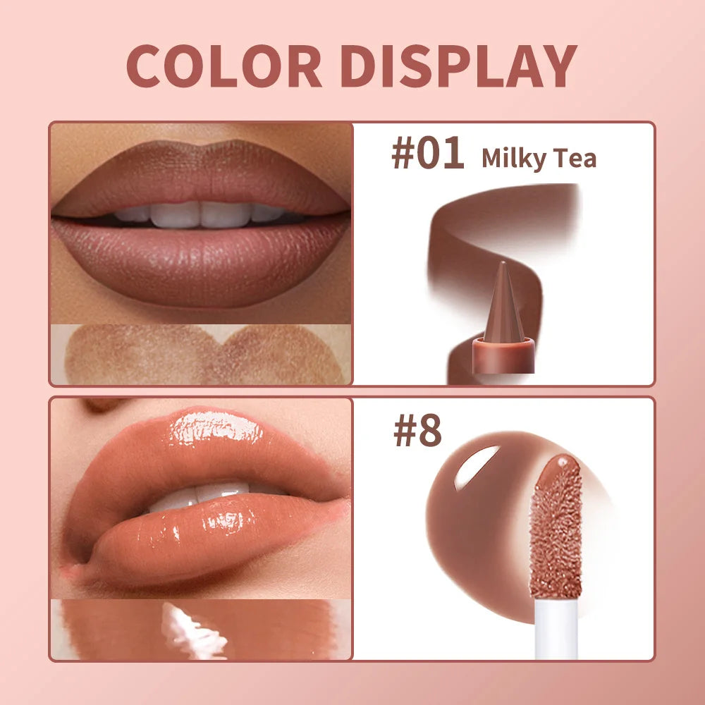 Hydrating 3D Lip Liner and Gloss Makeup Set for Perfect Defined Lips - 3