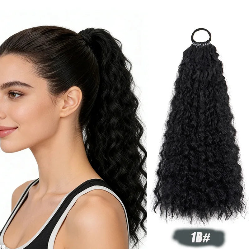 20-Inch Long Curly Ponytail Hair Extension for Instant Volume