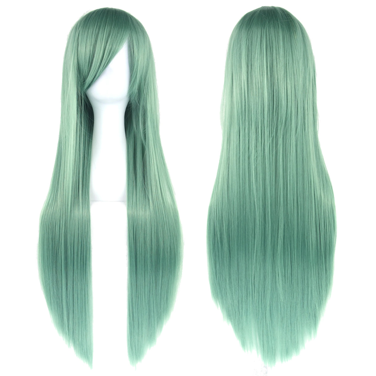 Long Straight Green Cosplay Wig for Anime Costumes and Halloween
